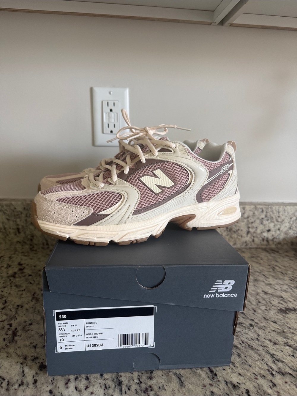 New Balance Women's Cream & Mauve 530 Athletic Sneakers